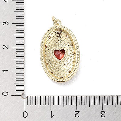 Rack Plating Brass Micro Pave Clear Cubic Zirconia Pendants X-KK-H474-23G-04-1