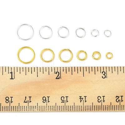 520Pcs 12 Sizes Brass Open Jump Rings Sets KK-FS0001-18-1