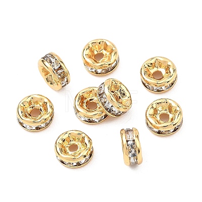 SHEGRACE Brass Micro Pave Clear Cubic Zirconia Spacer Beads XGRQ1U120-307G-1