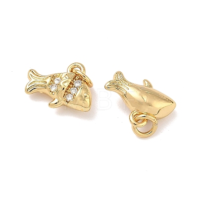 Brass Micro Pave Cubic Zirconia Charms KK-A291-12B-G-1