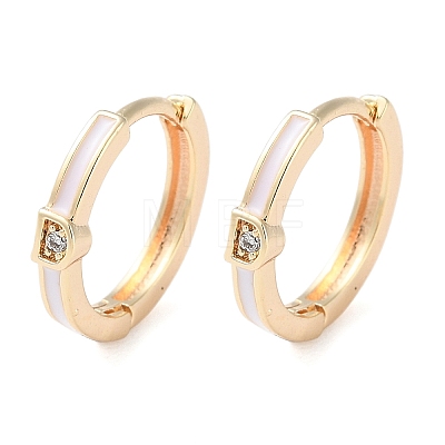 Brass Micro Pave Clear Cubic Zirconia Hoop Earrings for Women EJEW-S234-06G-1