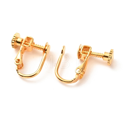 Brass Clip-on Earring Findings KK-F824-021G-1