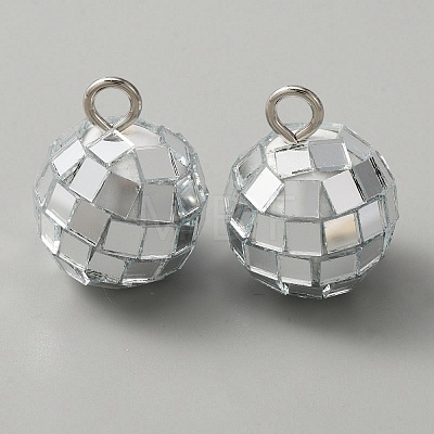 Mirror Ball Reflective Ball Pendants AJEW-WH0401-25-1