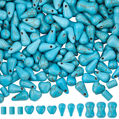 270Pcs 4 Styles Synthetic Turquoise Dyed Beads G-SC0003-87-1