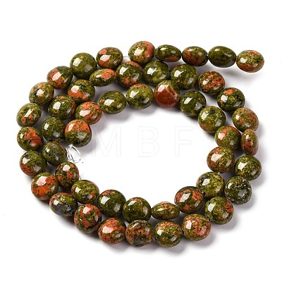 Natural Unakite Beads Strands G-T047-A21-01-1