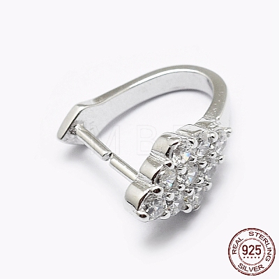 Rhodium Plated 925 Sterling Silver Micro Pave Cubic Zirconia Pendant Bails X-STER-P034-67P-1