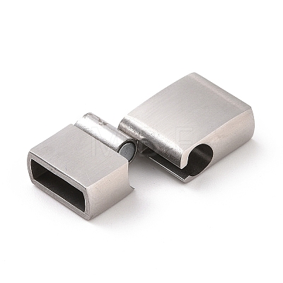 Tarnish Resistant 304 Stainless Steel Rectangle Magnetic Clasps with Glue-in Ends X-STAS-E089-42P-A-1