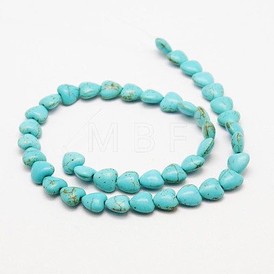 Heart Synthetic Turquoise Beads Strands X-TURQ-I019-10mm-08-1