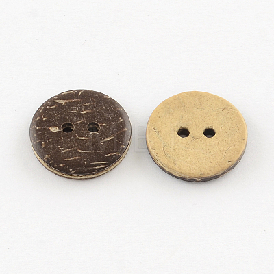 2-Hole Flat Round Coconut Buttons BUTT-R035-005-1