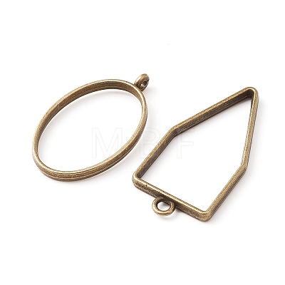 10Pcs Alloy Open Back Bezel Pendants PALLOY-YWC0002-02AB-1