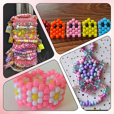 800Pcs Opaque Plastic Beads KY-SP0001-47B-1