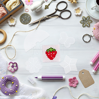 100Pcs 10 Styles DIY Plastic Canvas Shapes DIY-WA0001-30-1
