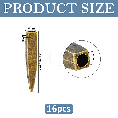 16Pcs Zinc Alloy Cord End FIND-FH0018-03AB-1