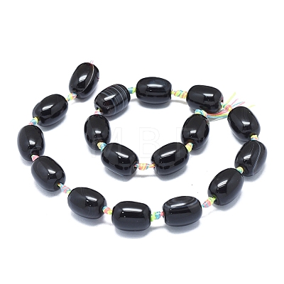 Natural Black Agate Beads Strands G-L544-063B-01-1