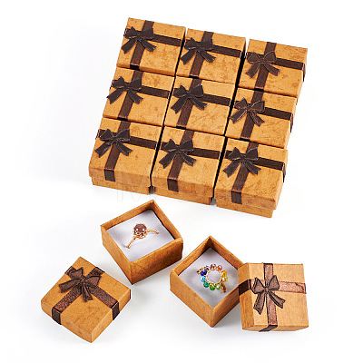 Square Paper Jewelry Gift Boxes with Bowknot CON-TAC0010-80C-1