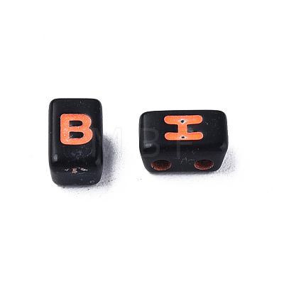 Opaque Black Acrylic Connector Charms MACR-N012-20-1