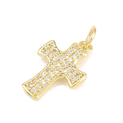 Brass Micro Pave Cubic Zirconia Pendants KK-F938-24B-G-1