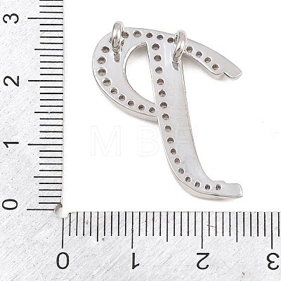Brass Micro Pave Clear Cubic Zirconia Pendants CU-CBA8481-01P-P-1