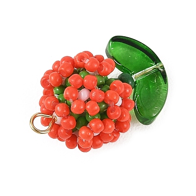 Glass Seed Beaded Pendants PALLOY-MZ01395-02-1