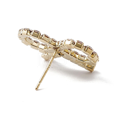 Brass Crystal Rhinestone Stud Earring Finding KK-A167-02B-1
