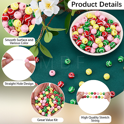 Spray Printed Opaque Acrylic European Beads SACR-SC0001-62-1
