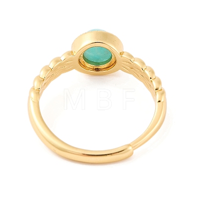 Round Natural Mixed Stone Adjustable Rings RJEW-Q817-03G-1