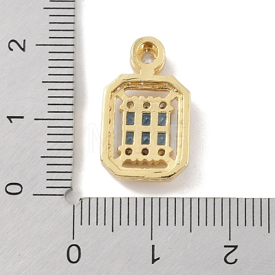 Rack Plating Brass Micro Pave Cubic Zirconia Pendants KK-A224-20G-04-1