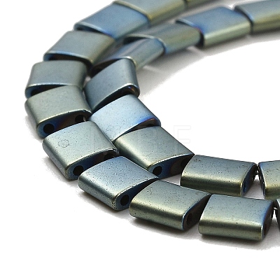 Electroplated Frosted Non-magnetic Synthetic Hematite Beads Strands G-G089-B01-15-1
