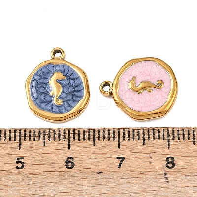 304 Stainless Steel Enamel Pendants STAS-P425-01G-01-1