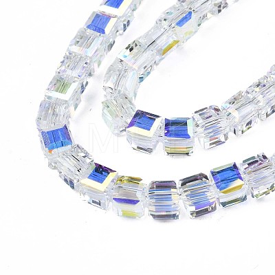 Electroplate Transparent Glass Beads Strands EGLA-N002-17A-B01-1