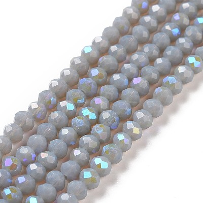 Electroplate Opaque Solid Color Glass Beads Strands X1-EGLA-A034-P4mm-L13-1