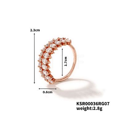 Fashionable Brass Micro Pave Cubic Zirconia Ring for Women RS6255-1-1