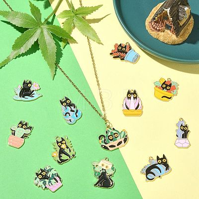 24Pcs 12 Styles Alloy Enamel Pandants ENAM-CJ0005-09-1