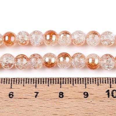 Electroplated Crackle Glass Beads Strands EGLA-N014-6mm-01-1