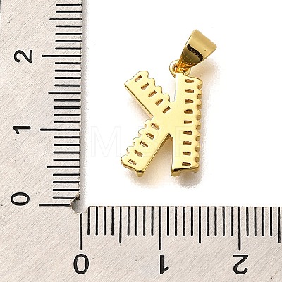 Rack Plating Brass Micro Pave Cubic Zirconia Pendants KK-L226-100G-K-1
