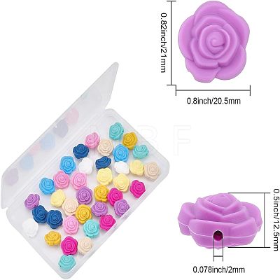 40Pcs 10 Colors Food Grade Eco-Friendly Silicone Beads SIL-CA0001-46-1