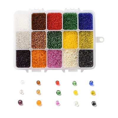 375G 15 Colors Glass Seed Beads SEED-JP0004-01-2mm-1