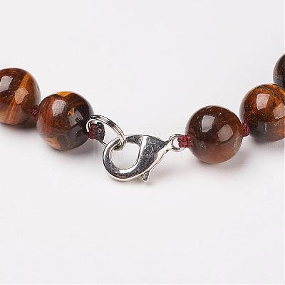 Natural Tiger Eye Beads Necklaces NJEW-F138-8mm-02-1