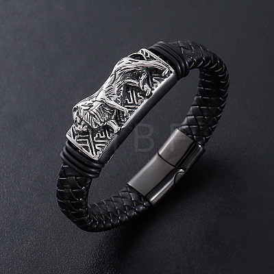 Punk Braided PU Leather Cord Bracelets XO6196-2-1