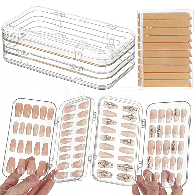 2Pcs PET Plastic Nail Art Storage Box MRMJ-UN0001-022-1