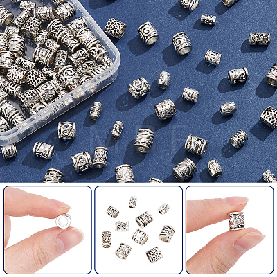 100Pcs 10 Styles Tibetan Style Zinc Alloy Beads FIND-SP0005-90-1