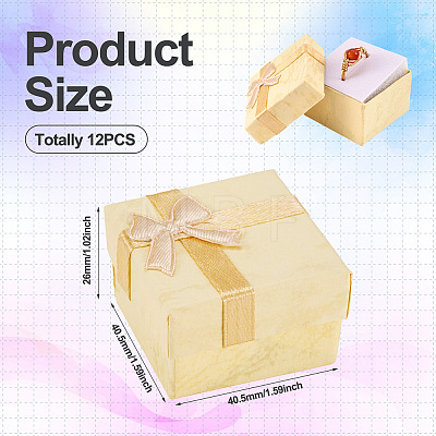 Square Paper Jewelry Gift Boxes with Bowknot CON-TAC0010-80D-1