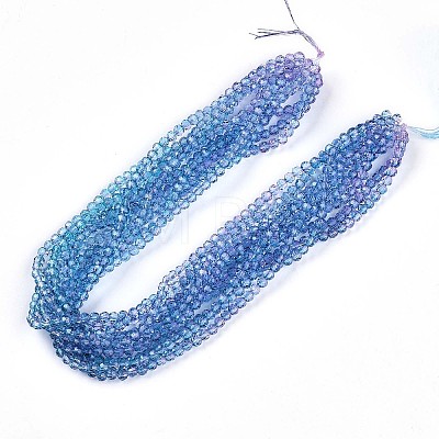 Baking Paint Transparent Glass Beads Strands DGLA-A035-T4mm-A06-1