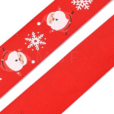 1 Roll Christmas Printed Polyester Grosgrain Ribbons OCOR-YW0001-05C-1