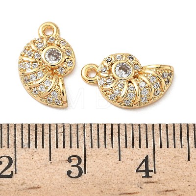 Ocean Brass Micro Pave Clear Cubic Zirconia Charms KK-B160-42G-06-1