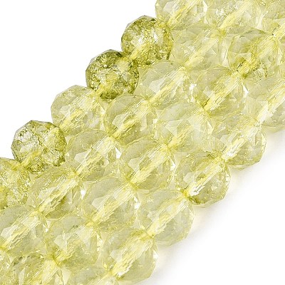 Crackle Transparent Glass Beads Strands GLAA-Q108-02A-16-1