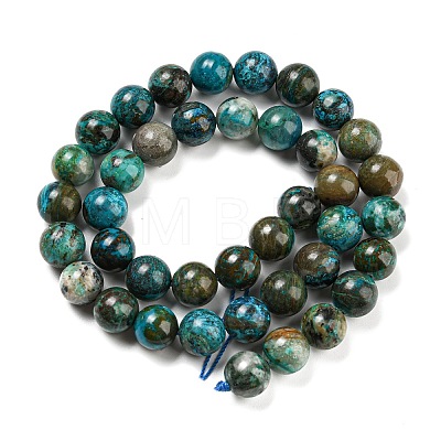 Natural Chrysocolla Beads Strands G-P503-6MM-05-1
