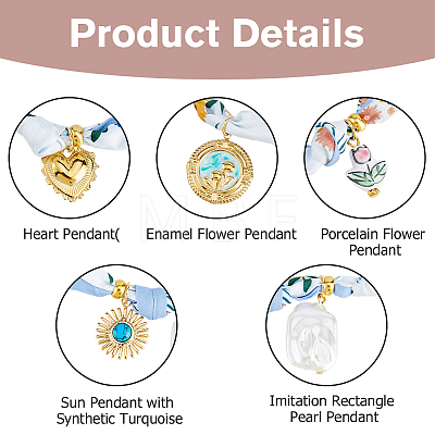 Polyester Scarf Necklaces for Women NJEW-HS00028-1