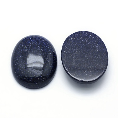 Synthetic Blue Goldstone Cabochons X-G-P393-I16-1