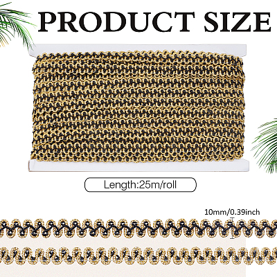 Polyester Braided Lace Trim OCOR-WH0082-560B-1